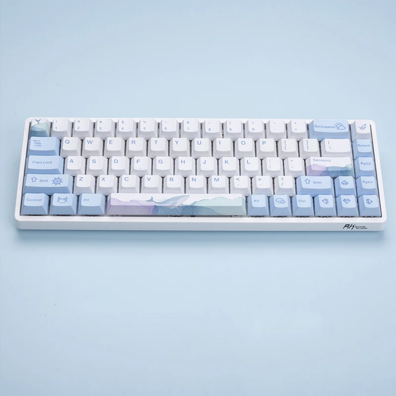 

129 клавиш Pbt Keycap минимализм синий белый Вишневый профиль океанские колпачки для Mx Переключатель механическая клавиатура краска Сублимация Рабочий стол