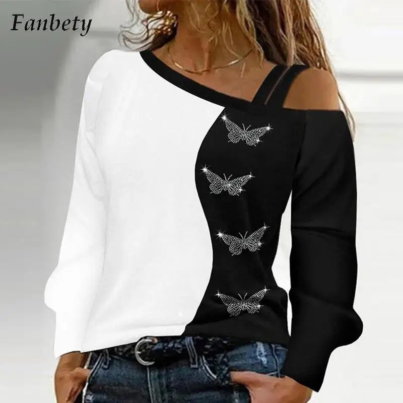 

Women Elegant Patchwork Print T-Shirts Autumn Casual Long Sleeve Pullover Tops Ladies Fashion Hollow Out Party Blusa Streetwear