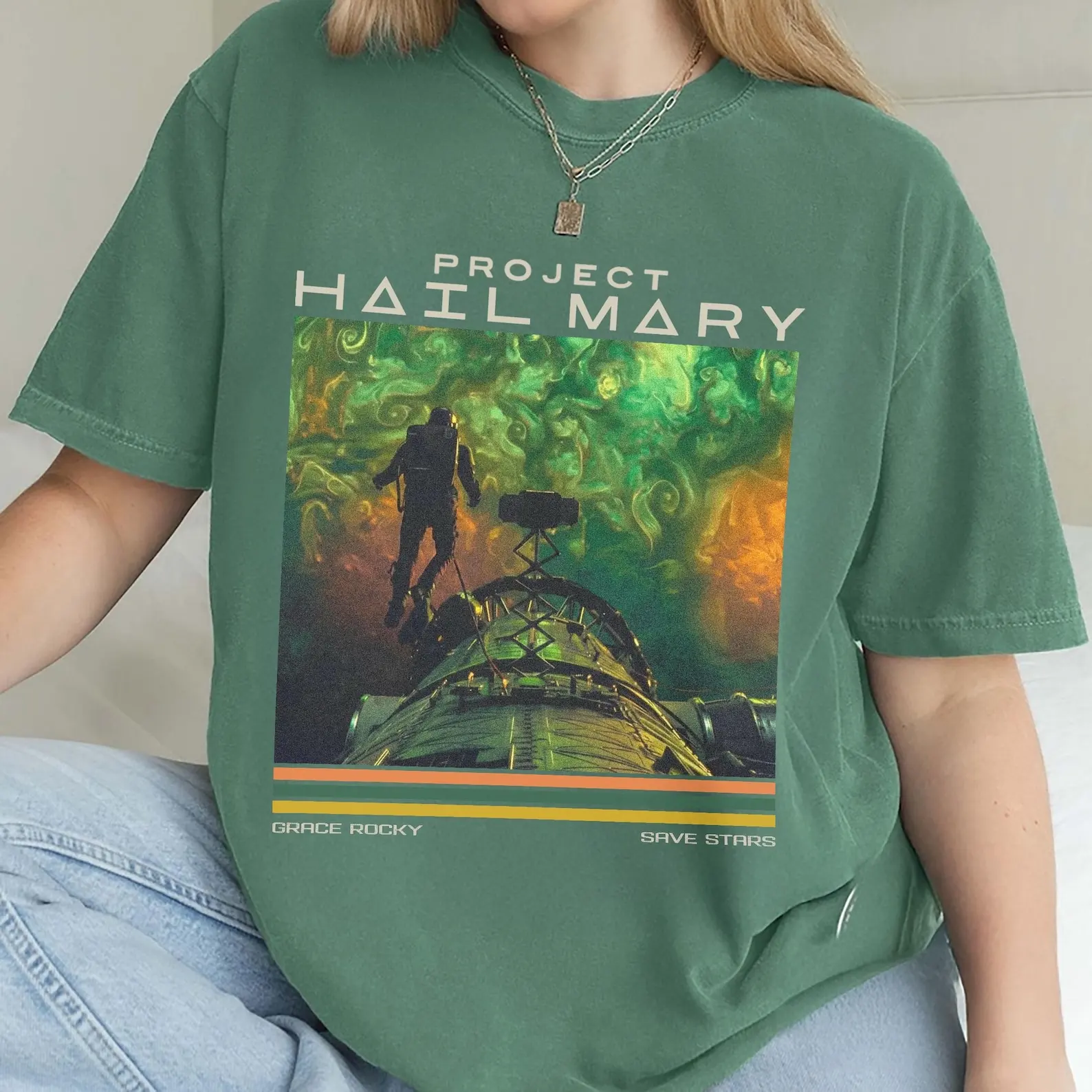 Фото Футболка Project Hail Mary Spacecotton, подарок для фанатов Грейс Рокки Сейв Старс, подарок для фанатов Энди Вейра, футболка для любителей научно-фантастических книг №2