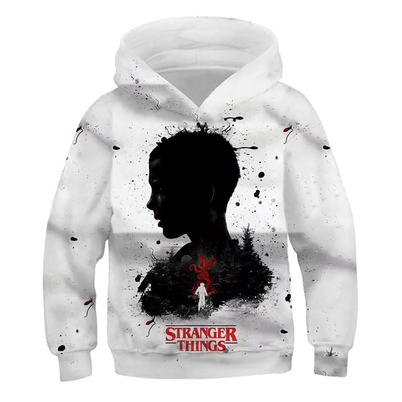 

1-14 Years Kids Stranger Things 4 Clothing Boys Girls Fashion Sweatshirts Spring Autumn Hellfire Club Long Sleeve O-collar Tops