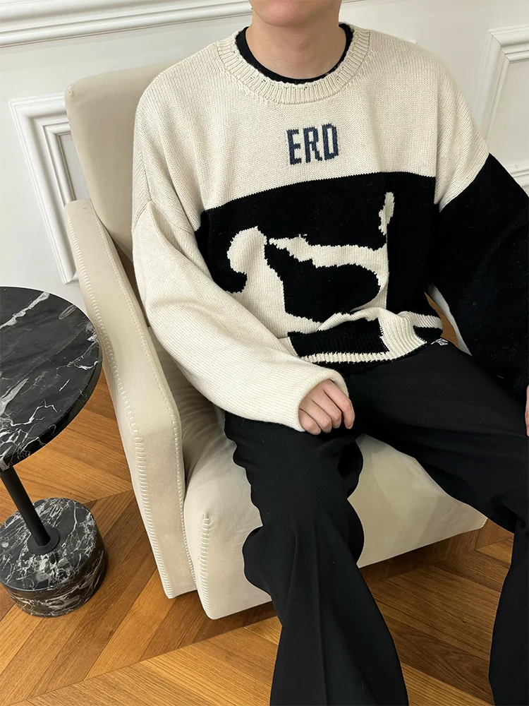 Зимний жаккардовый свитер ERD Enfants Riches Deprimes для мужчин и женщин короткие широкие