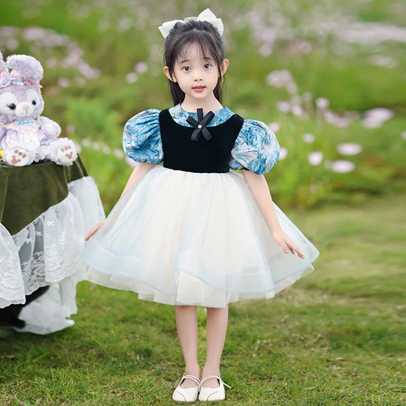 

Высококачественное дизайнерское бальное платье принцессы с бантом и бисером для маленьких девочек, испанское винтажное детское вечернее п...