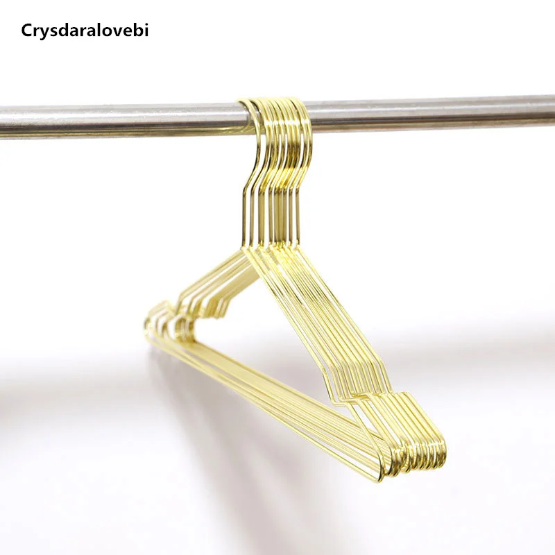 

10/20pcs Golden/Rose gold Metal Clothes Shirts Hanger with Groove, Heavy Duty Strong Coats Hanger, Suit Hanger, Wire Hanger