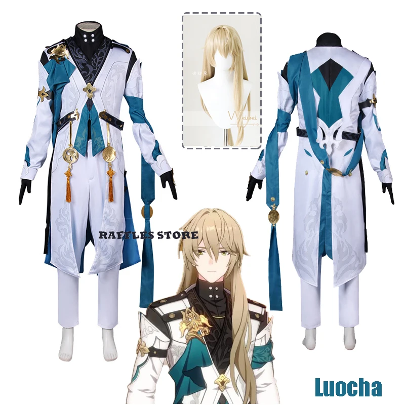 

New Game Honkai Star Rail Luocha Cosplay Costume Wig Luo cha Chinese Men Cosplay Suit Halloween Carnival Party Suit XS-XXL