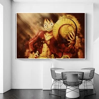 japanese one piece anime canvas painting monkey d luffy portrait poster print comic wall art mural living room home decoration