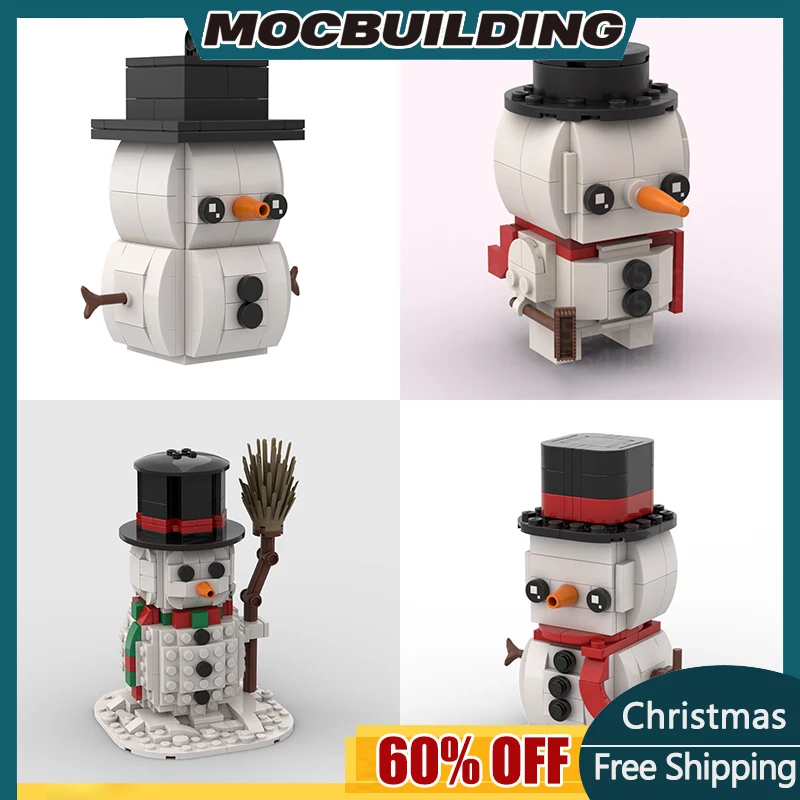 

Christmas Series MOC Building Blocks Mini Snowman Brick Technology Bricks DIY Model Assembled Children's Holiday Gifts