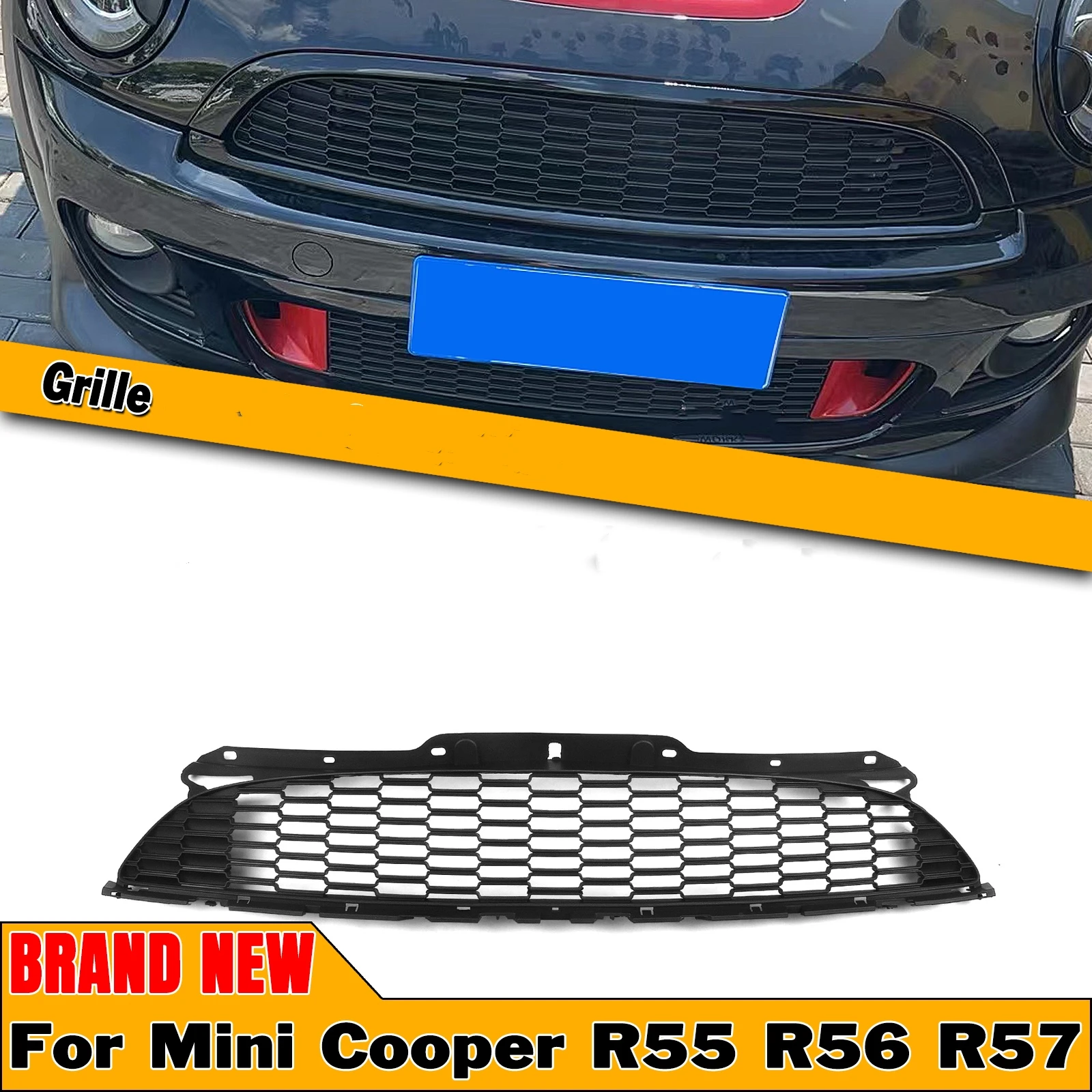 

Front Grille Racing Grills For Mini Cooper S R55 R56 R57/R58/R59 2007-2015 Matte Black Car Upper Bumper Hood Cover Mesh Grid Kit