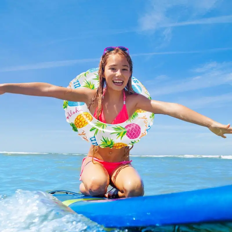 Детское Надувное плавательное кольцо плавательный круг с принтом для бассейна