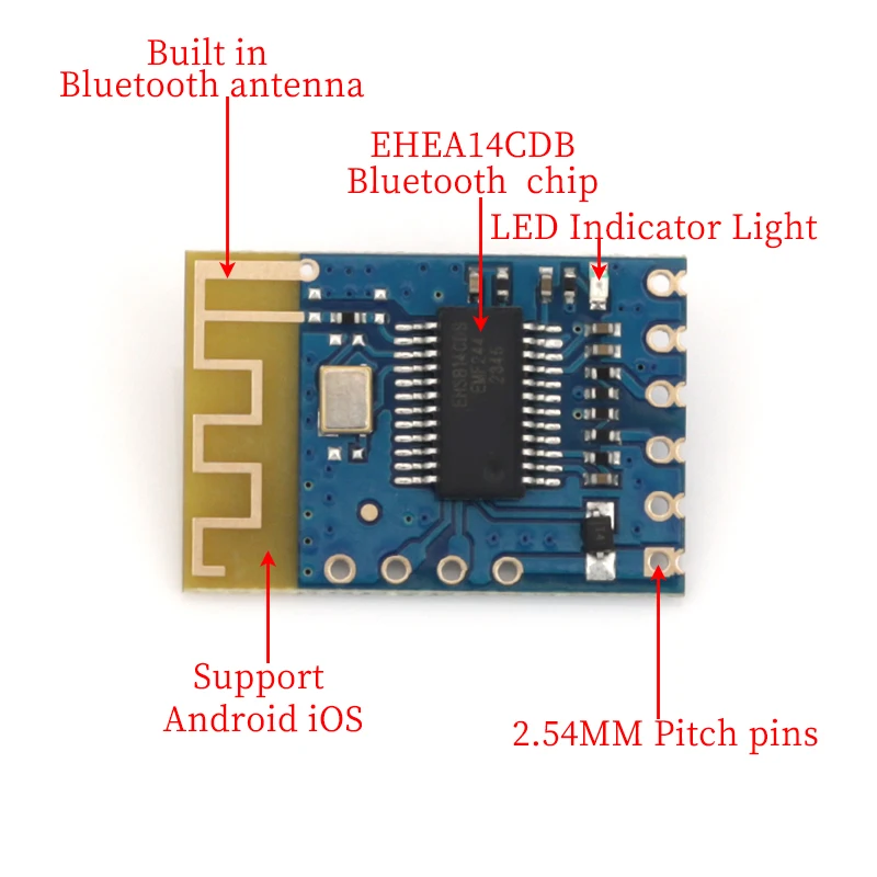 Фото JDY-62A Мини Bluetooth-совместимый BLE 5,0 стерео аудио беспроводной модуль плата JDY 62 для Android IOS автоматический сон №3
