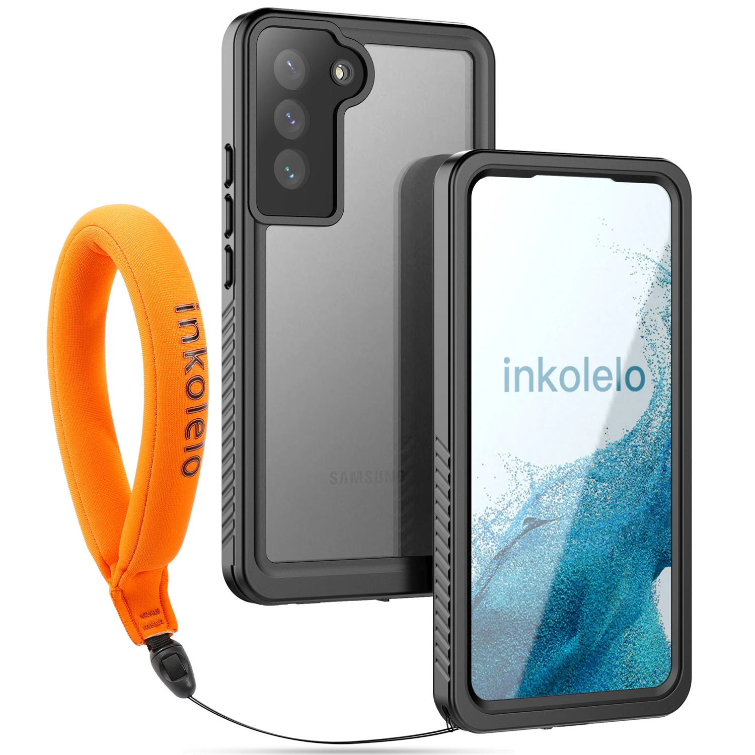 

Inkolelo Samsung Galaxy S22 Waterproof Case Built-in Screen IP68 Full Sealed Shockproof Cover for Summer Swimming Diving Black