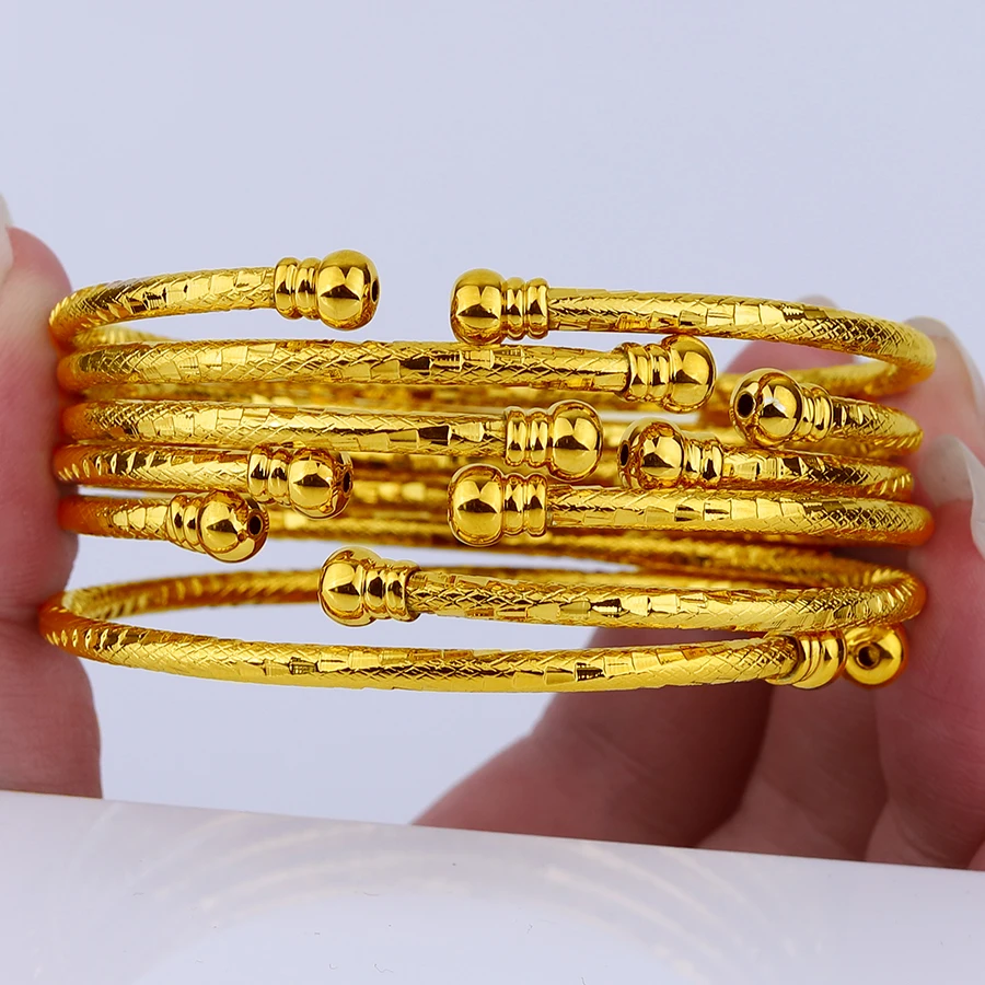 6 шт./партия женские браслеты с позолотой 24 к