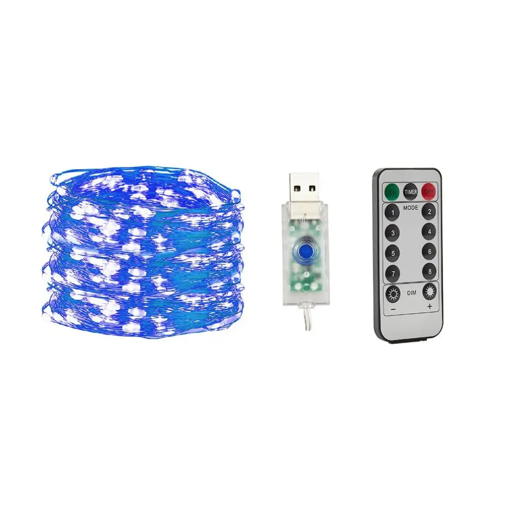 

Светодиодная гирлянда с дистанционным управлением, 10 м, Рождественская сказочная гирлянда с питанием от USB, лампа-занавеска, светильник щен...