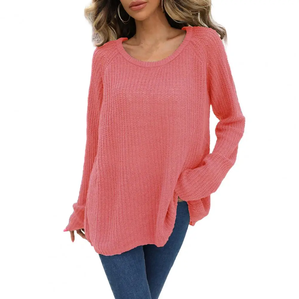

Soft Sweater Cozy Stylish Ladies' Winter Sweater Soft Knitted Pullover with Elastic Fit Anti-shrink Anti-pilling for Autumn Warm