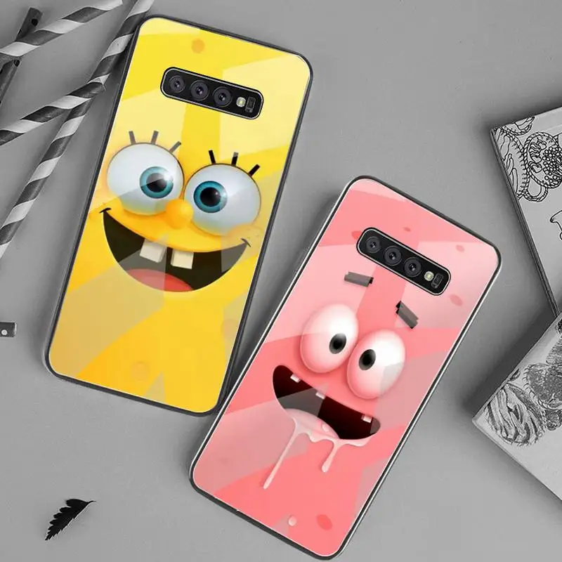 

3D Funny Face Phone Case Tempered Glass For Samsung S20 Plus S7 S8 S9 S10 Plus Note 8 9 10 Plus