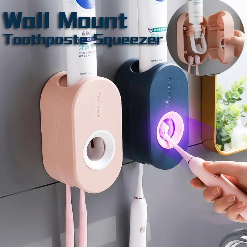 

Self-Adhesive Toothpaste Squeezer Automatic Toothpaste Dispenser Wall Mount Toothpaste Holder Rack Stand Bathroom Accessories