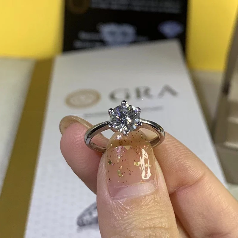 

Обручальное кольцо с муассанитом, 1 карат