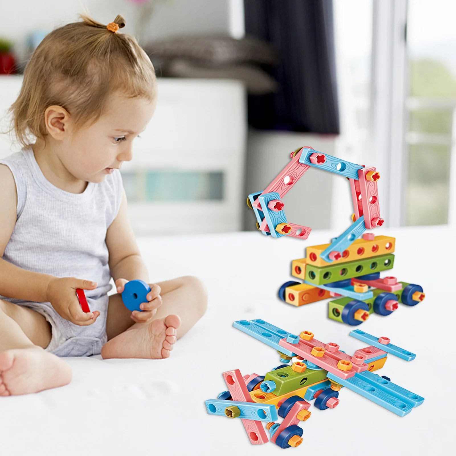 

Children's Assembling Nut Set Learning Building Block Construction Engineering Kit Innovative Toy Set for Boys and Girls