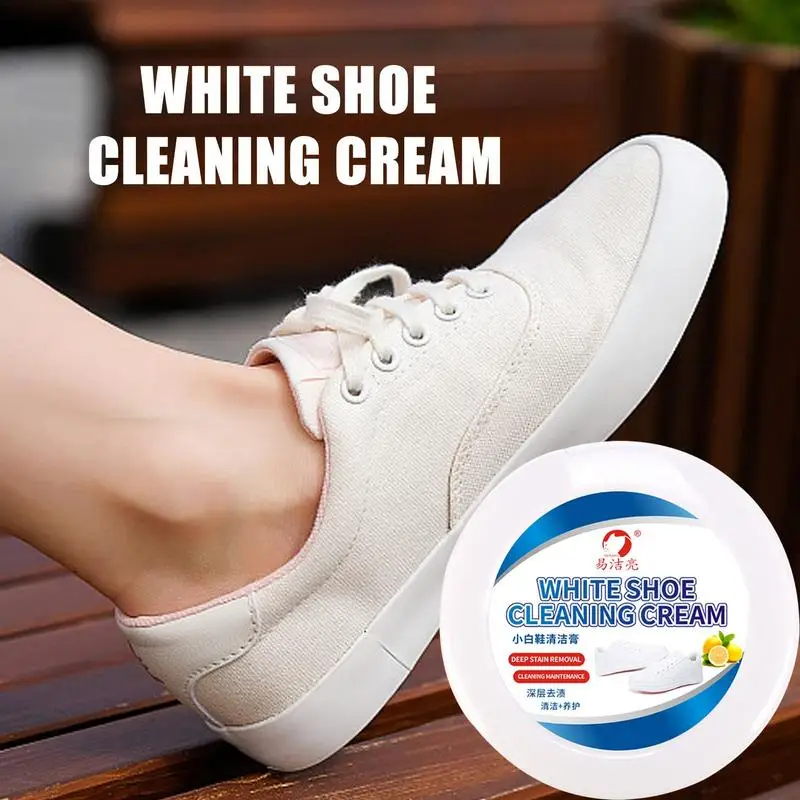 

White Shoe Cleaning Cream Stain Remover 260g Large Capacity Sneakers Whitener Waterless Cleaner long lasting Shoe Cream