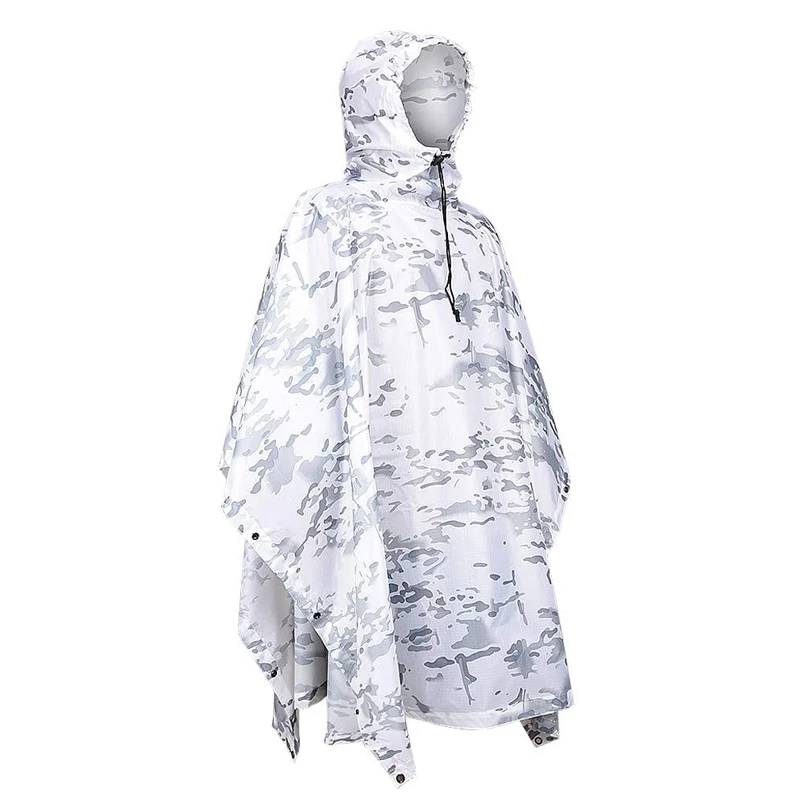 

Outdoor Military Breathable Camouflage Poncho Jungle Tactical Raincoat Birdwatching Hiking Hunting Ghillie Suit Travel Rain Gear