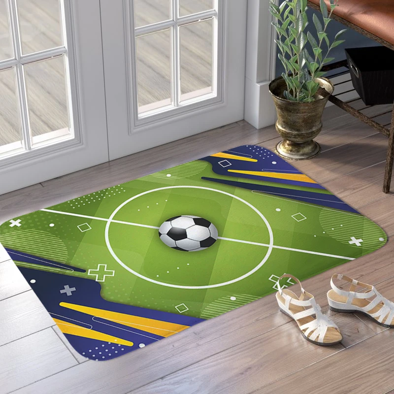 Football Pattern Porch Foot Mat Non-slip Kitchen Balcony Living Room Floor Carpet Bedroom Rug Custom Doormat Entrance Door
