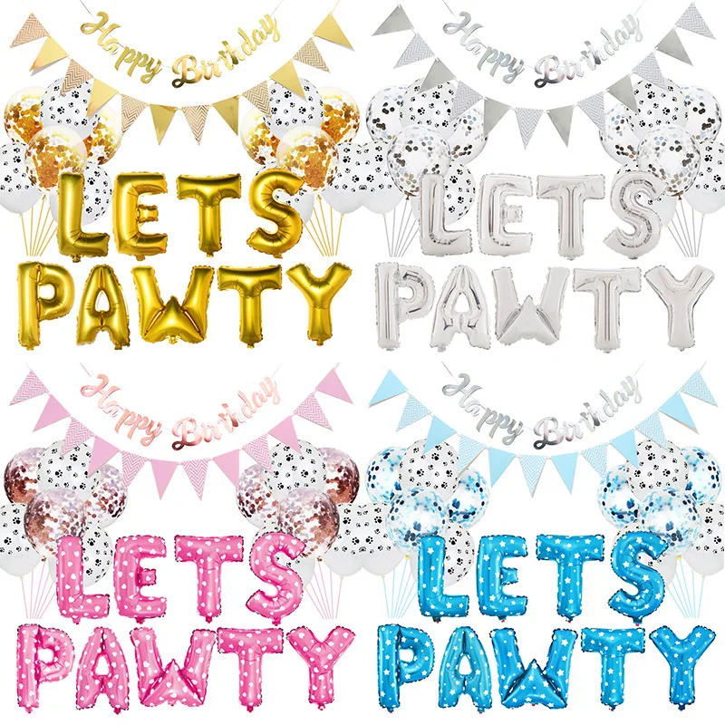 

Товары для вечеринки в честь Дня Рождения собаки, набор украшений для вечеринки питомца, собачья лапа, набор включает в себя воздушный шар в ...