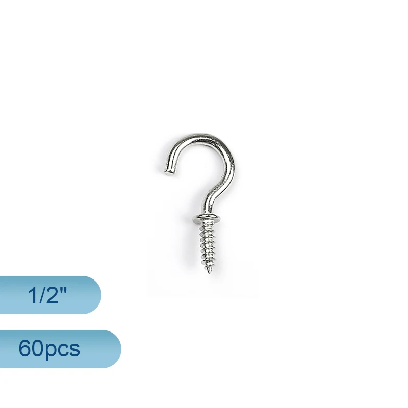 

HOWSHENG Потолочный крючок для чашки, винт с проушиной, ввинчивающий крючок 1/2 "-2", никелированные саморезы, крючки для фоторамки