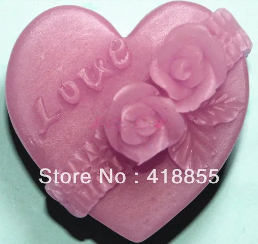 

3D Soap Mold Cake Decoration Mold Manual Handmade Soap Mold Love Modelling Silicon Aroma Stone Moulds Rose Silicone Rubber PRZY
