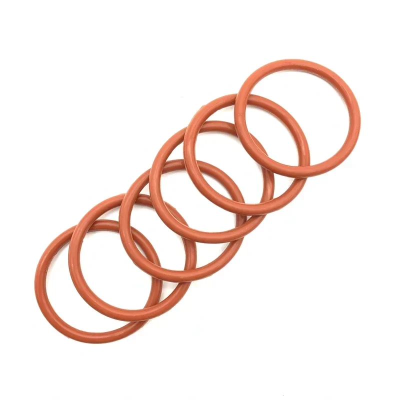 100 шт. красное Силиконовое уплотнительное кольцо VMQ CS 2 мм OD 5 ~ 65 пищевая класс
