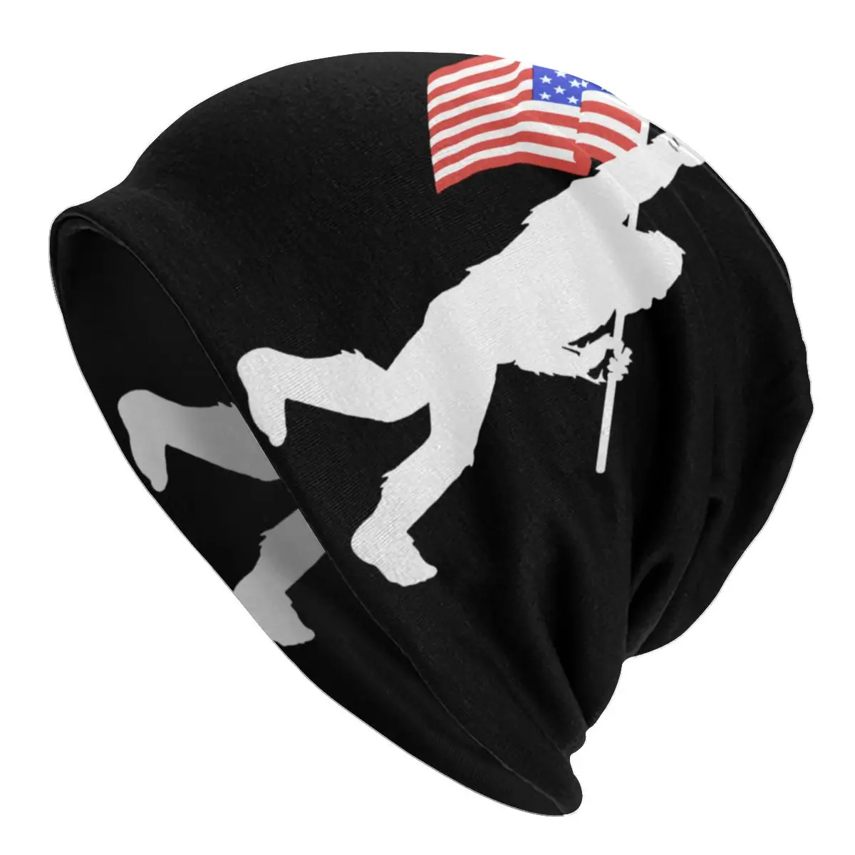 

American Flag Bigfoot Beanie Bonnet Knitted Hats Men Women Fashion Unisex Adult Funny Animal Winter Warm Skullies Beanies Cap