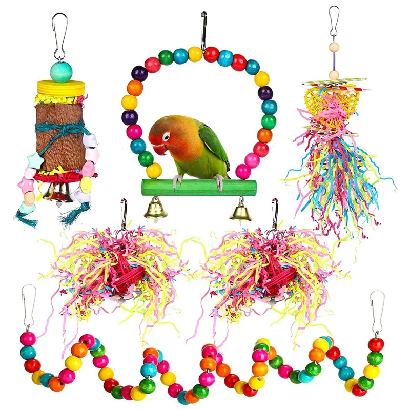 

Игрушка-попугай, жевательные игрушки для попугаев, формовочный Шреддер, игрушка, клетка для попугаев, Формовочная подвесная игрушка, качели...