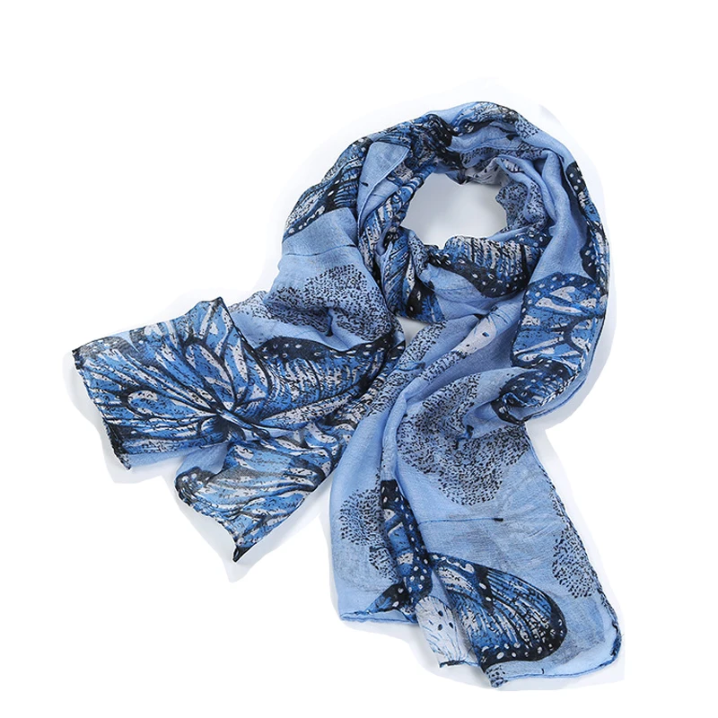 Женский длинный шарф с принтом бабочек 3 цвета |