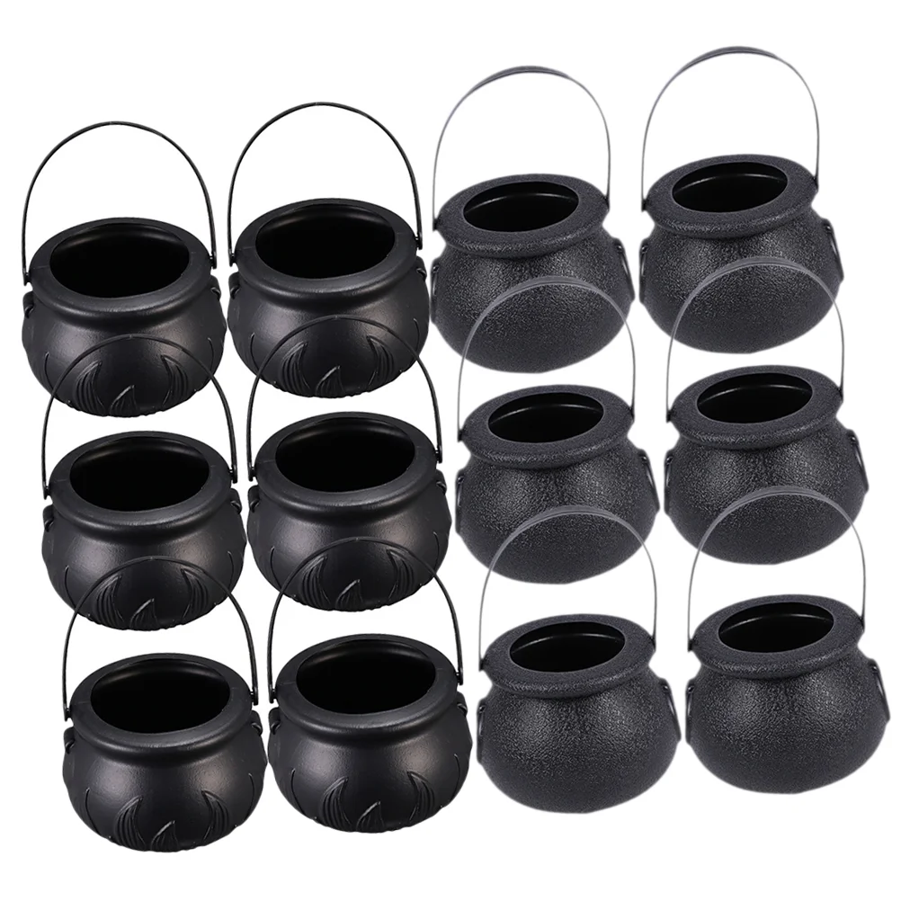 

Candy Cauldron Bucket Pot Mini Holder Kettles Witch Blackkettle Treatwitches Jar Or Trick Party Novelty Baskets