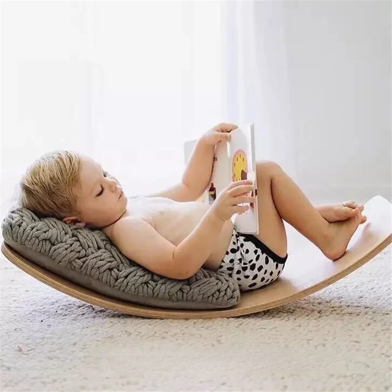 

INS Popular Children's Room Colorful Wooden Seesaw Fitness Board Balance Yoga Board Children's Entertainment Curved Panel