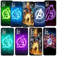 avengers glowing logo for samsung galaxy a52s a72 a71 a52 a51 a12 a32 a21s 4g 5g fundas soft black phone case capa coque cover