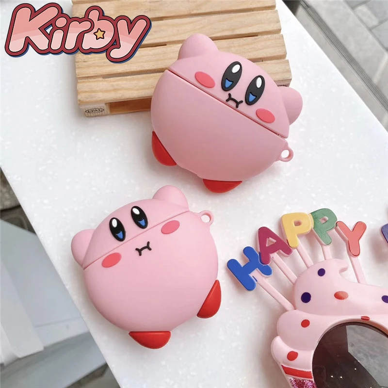 Чехол Kirby для Apple Airpods Pro 2 1 мягкий силиконовый розовый милый чехол AirPods 3 защитный