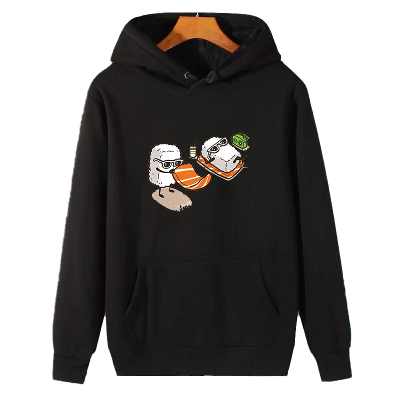 Funny Cartoon Sushi graphic Hooded Shirt cotton fleece hoodie Hooded sweatshirts winter thick sweater hoodie Men's sportswear