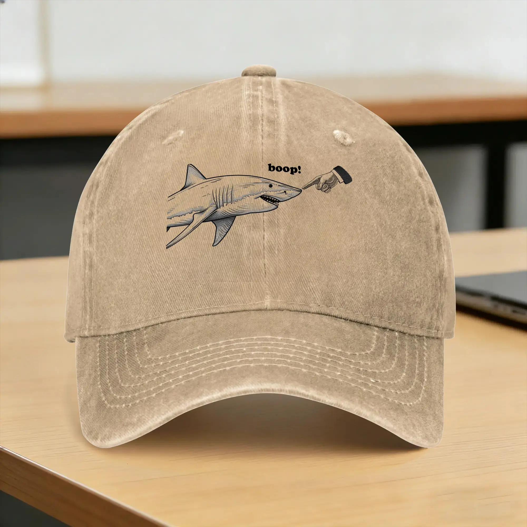 Фото Бейсболка с принтом Boop Shark Meme Shark Humor (3), модная летняя кепка унисекс в стиле хип-хоп, для мужчин, в стиле K-pop и рок №1