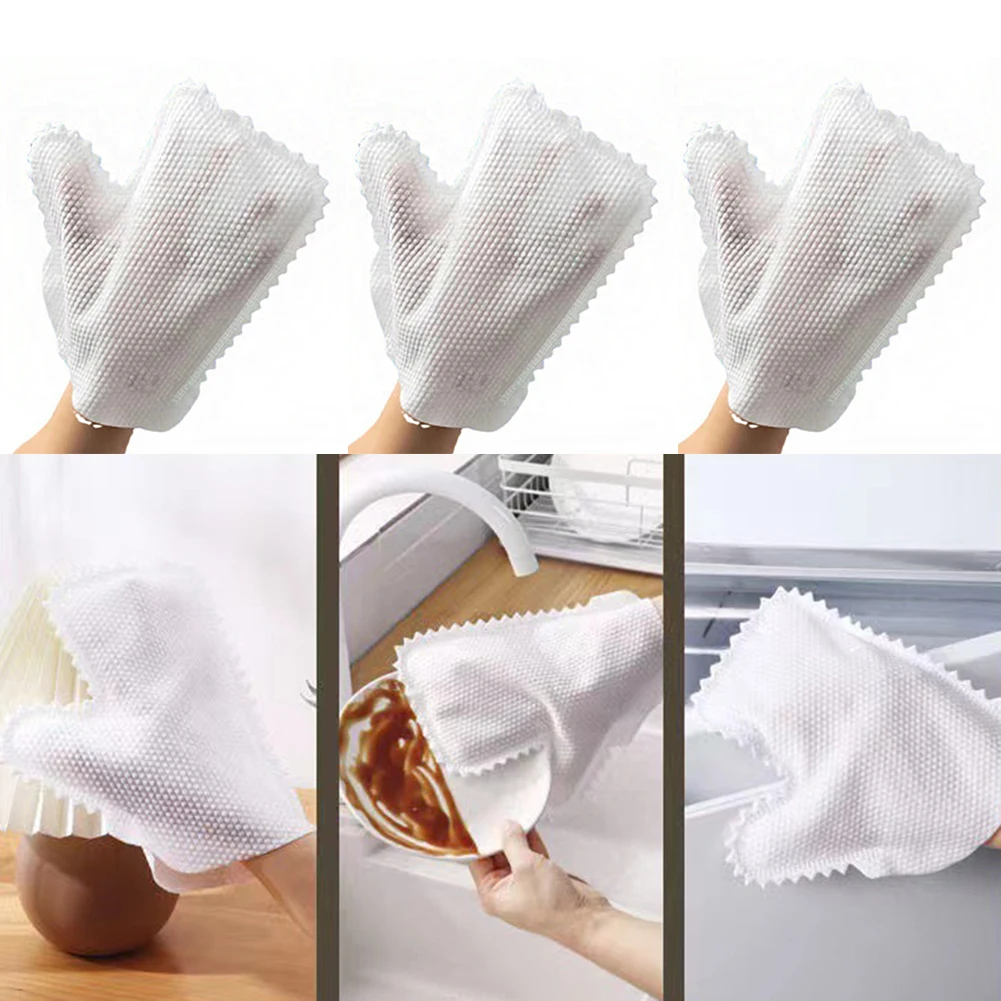

Lazy Rag Gloves Wet Dry Housework Dishwashing Cloth Window Groove Gap Dust Removal Disposable Cleaning Tools Scouring Pads