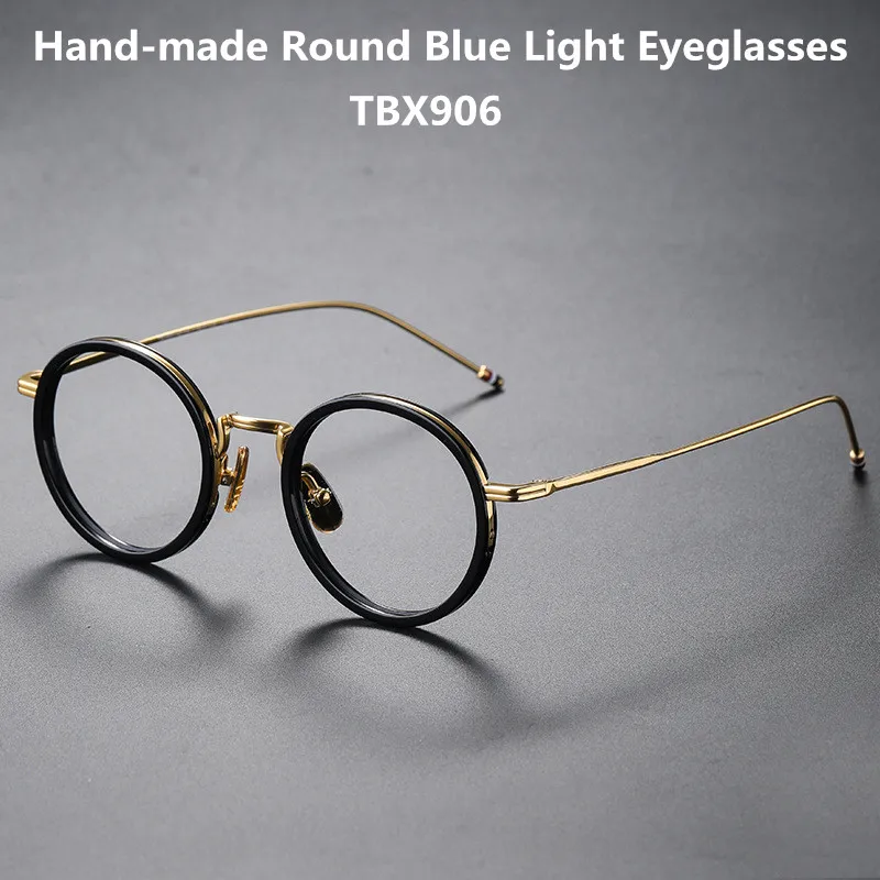 New Brand Design Retro Round Titanium Glasses Frame Men Optical Prescription Eyeglasses Women Myopia Eyewear tbx906 Spectacles