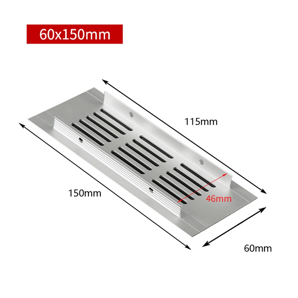 

Grille Ventilation Grille Aluminum Alloy Durable Practical To Use Quality Material Silver Quality Is Guaranteed For Wardrobes
