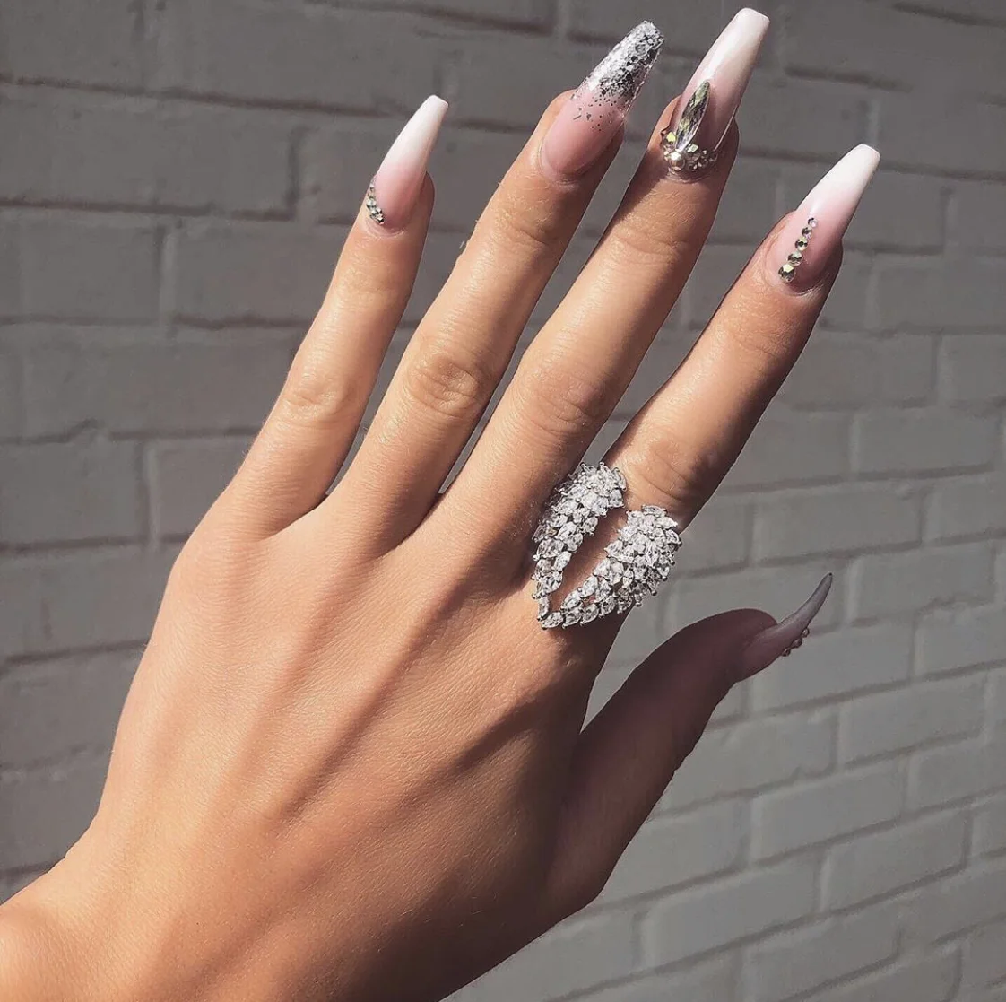 

New Fashion Unique Angel wings 925 Sterling Silver Adjustable Marquise Cut Stone Rings for Women Simulated Diamond Jewelry Gift