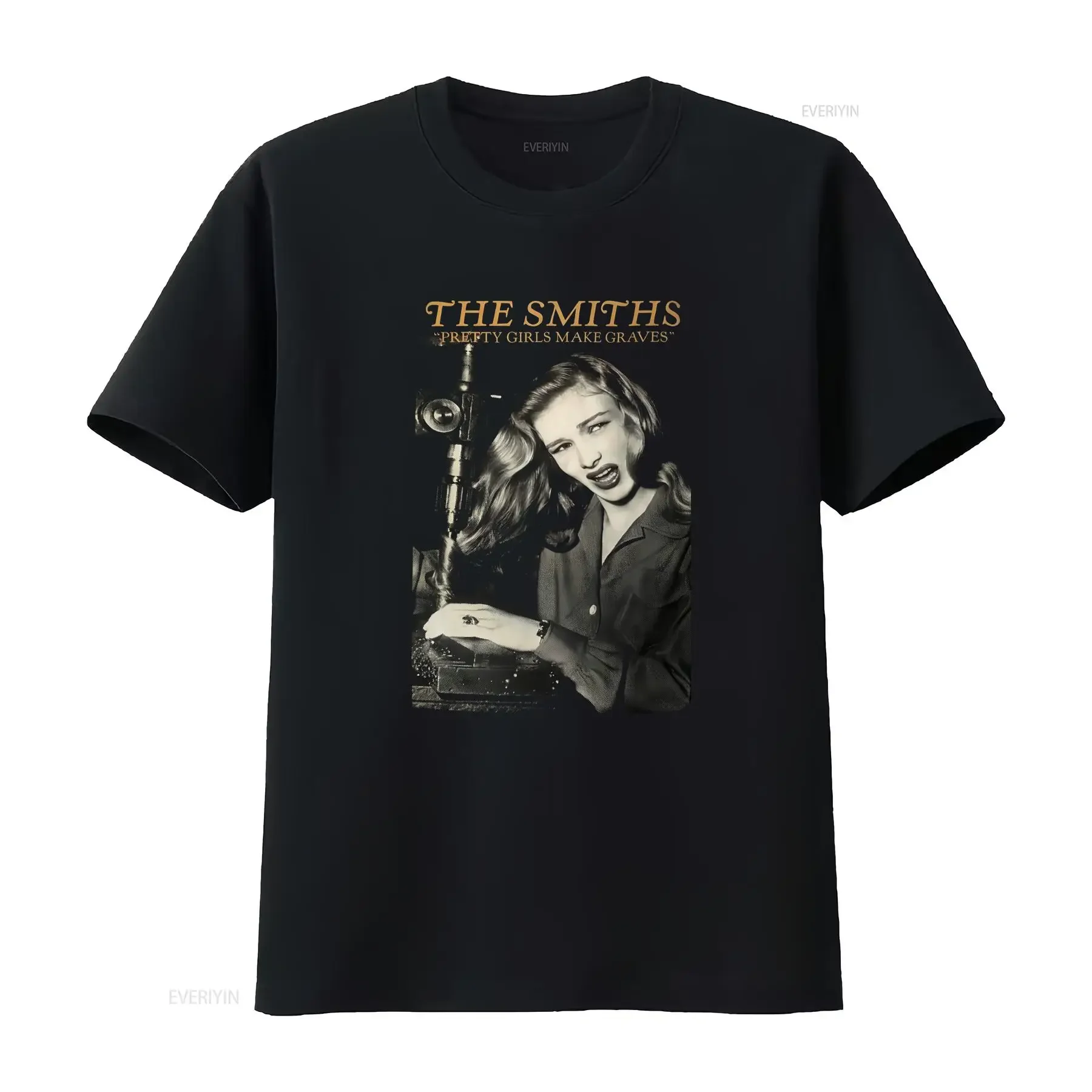 Фото Футболка The Smiths Pretty Girls Make Graves Veronica Lake Organic, винтажная, с эффектом потертости, слегка эластичная, универсальная, новая с бирками. №1