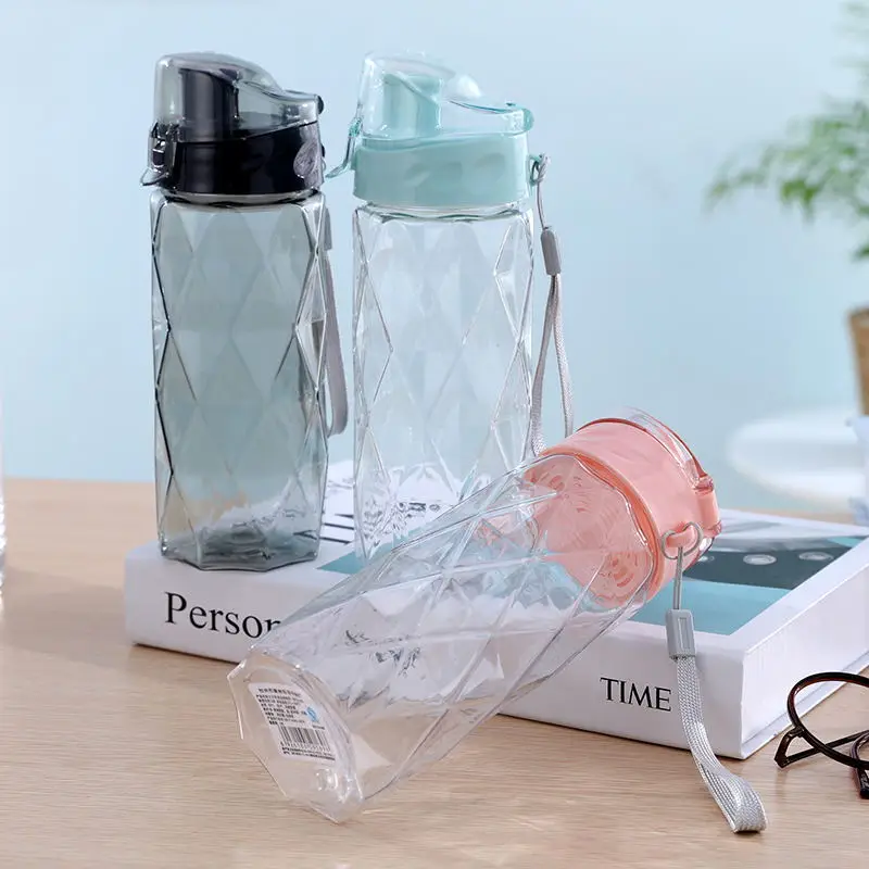 

Creative Student Water Cup New Portable Sports Water Bottle Plastic Cup Diamond Space Cup Small Fresh Ins Transparent Tea Cup