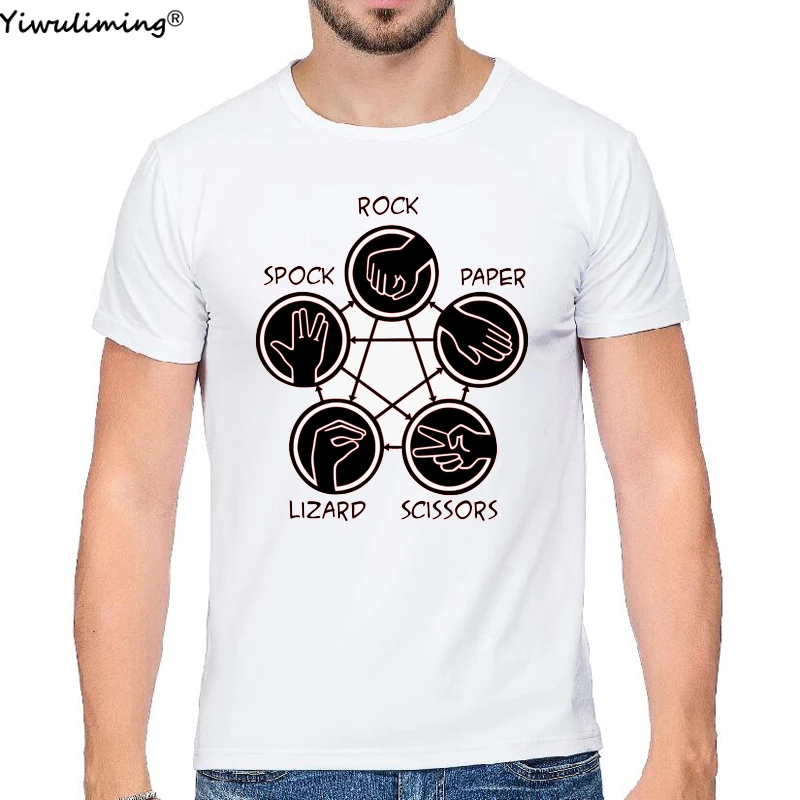 Rock Paper Scissors Lizard Spock Mens T Shirt men summer t-shirts