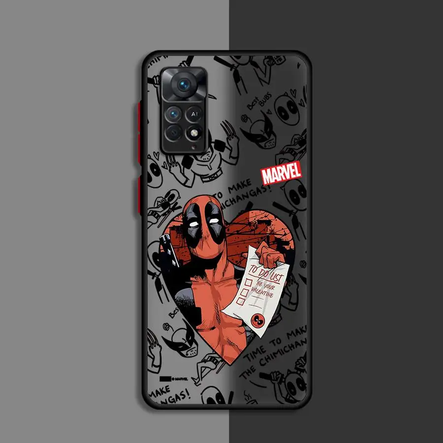 Marvel Comic Deadpool Phone Case for Xiaomi Redmi Note 11 Pro 5G 12S 11S 12 13 ProPlus 10S 10 7 9 8 9S Cover
