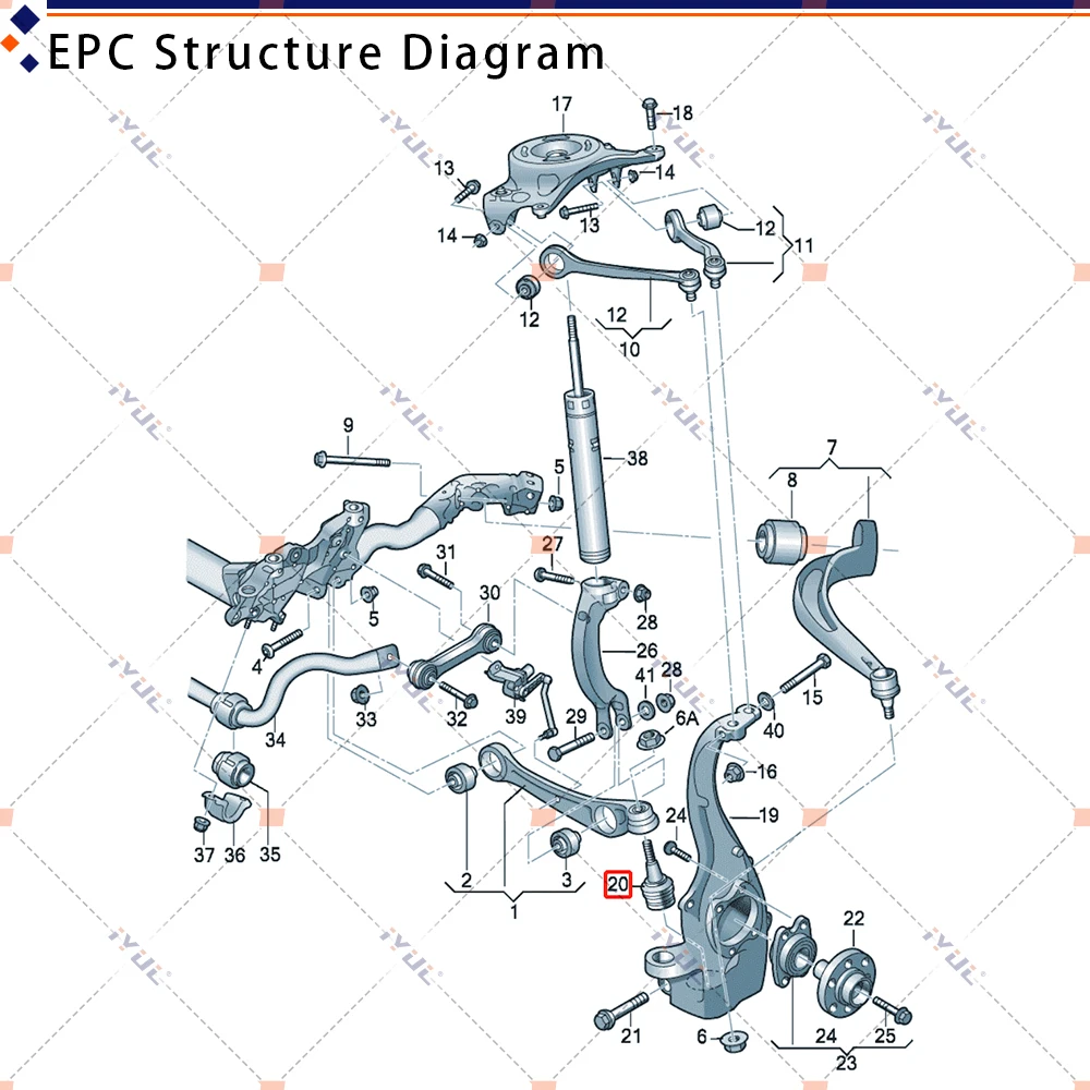 Ауди а4 б8 передняя подвеска схема