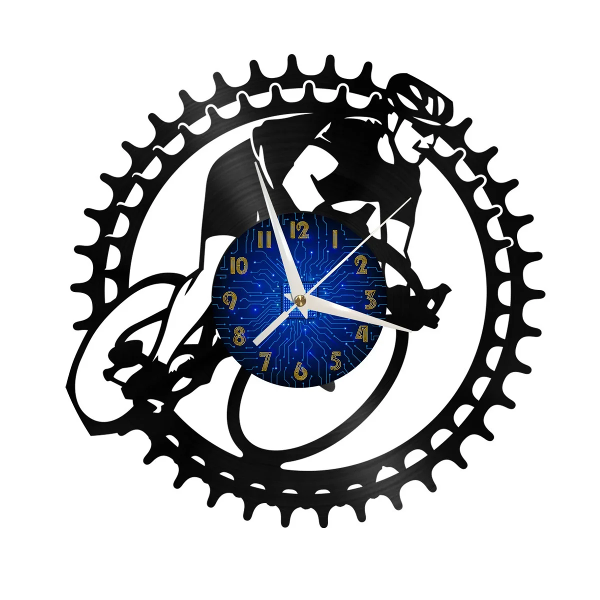 

Cycling Vinyl Wall Clock, Vinyl Record Clock Wall Art Silent & Non-ticking