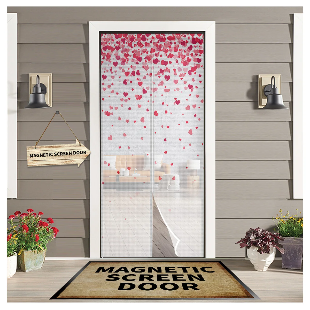 

Занавеска на дверь с надписью «Love»