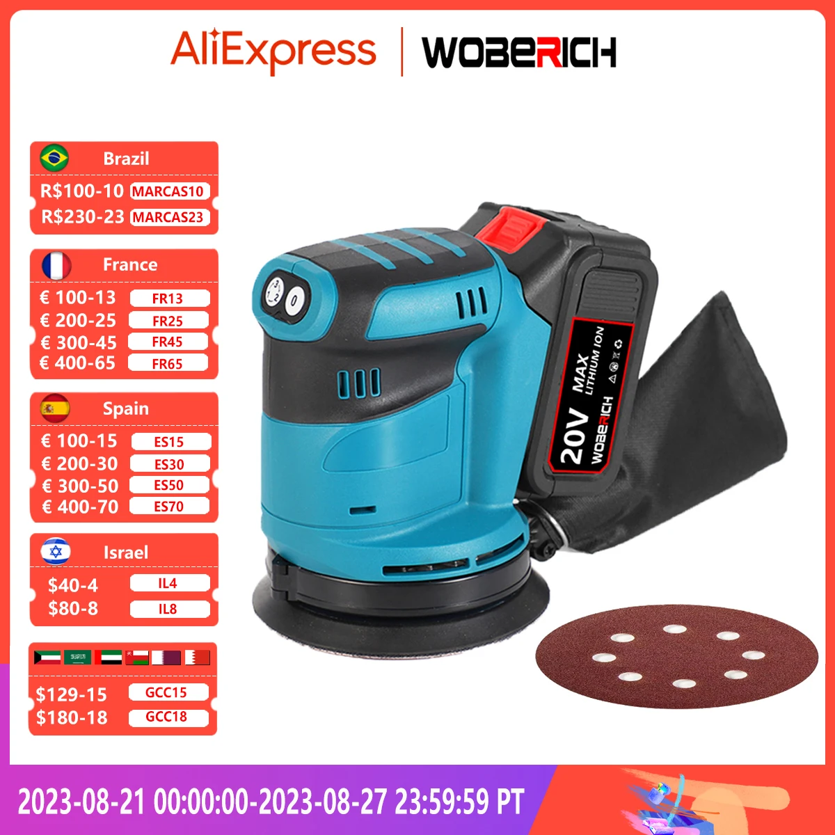 3 Speed 125mm Sandpaper Wood Grinder Polishing Machine Sander Random Orbit Electric Sander Power Tools For Makita 18V Battery