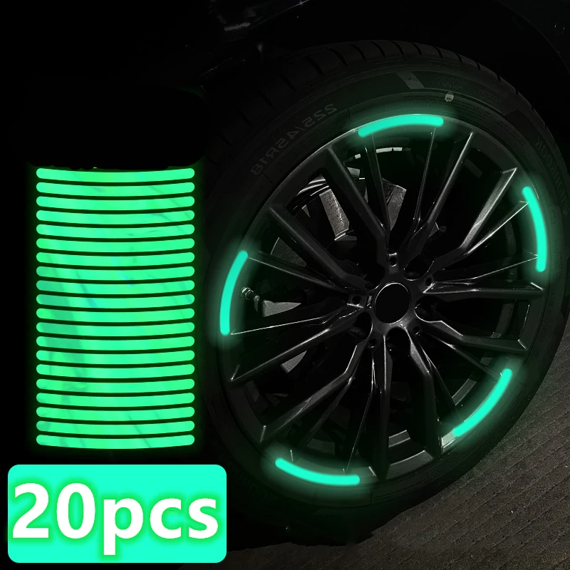 

20 шт., светоотражающие наклейки на ступицу колеса автомобиля